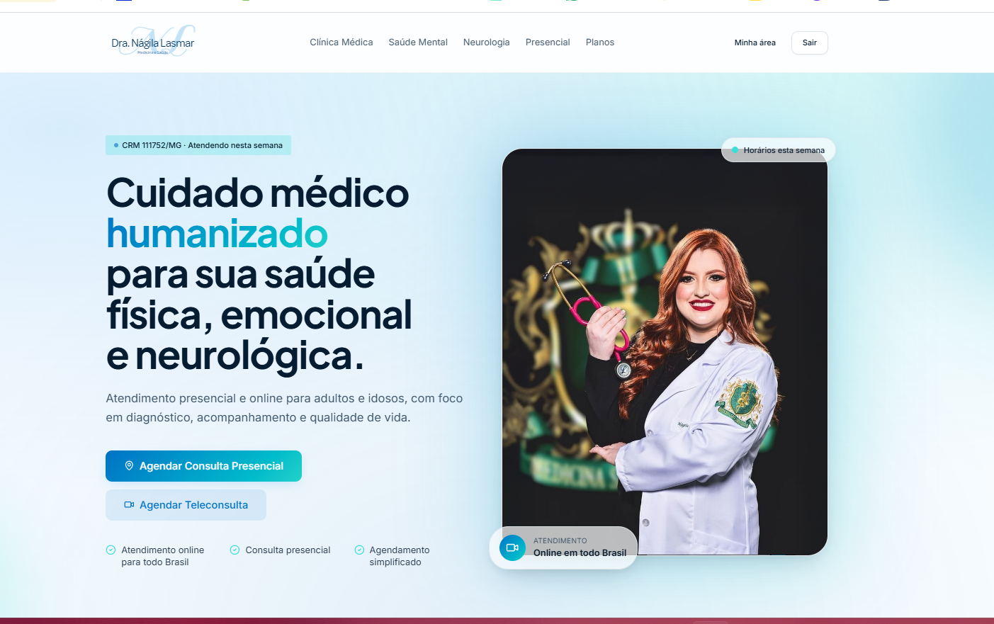 Prévia do site de Dra. Nágila Lasmar