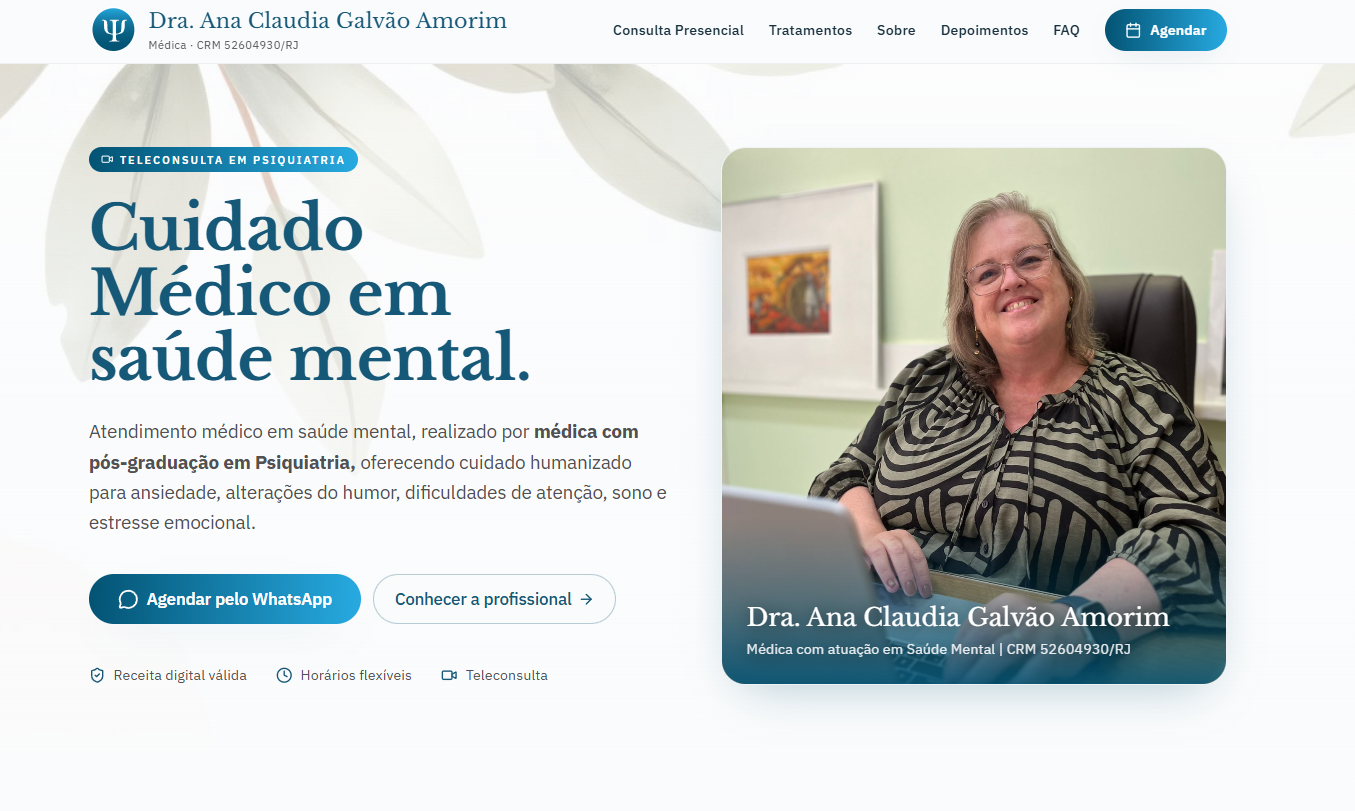 Prévia do site de Dra. Ana Claudia Amorim